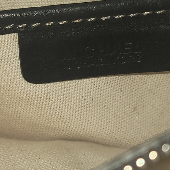 MICHAEL Michael Kors vintage black leather cream stitching tote bag purse handba - Picture 2 of 9